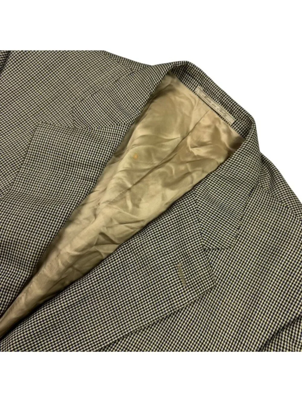 Ermenegildo Zegna Men's Wool Blazer Black/White Herringbone • Italy • 44L
